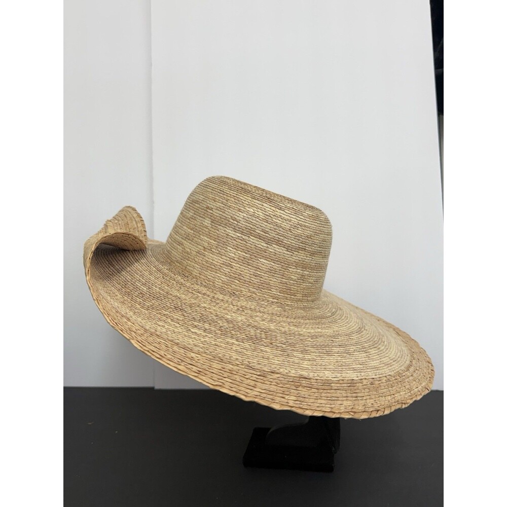 Brixton Wide Brim Straw Sun Hat Natural Raffia Beach Hat Size M